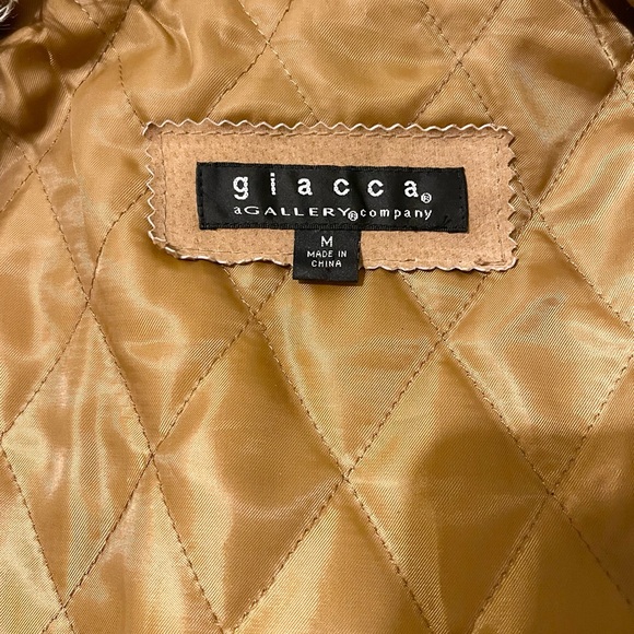 Vintage Penny Lane Leather Coat Faux Fur Giacca M - Picture 9 of 11